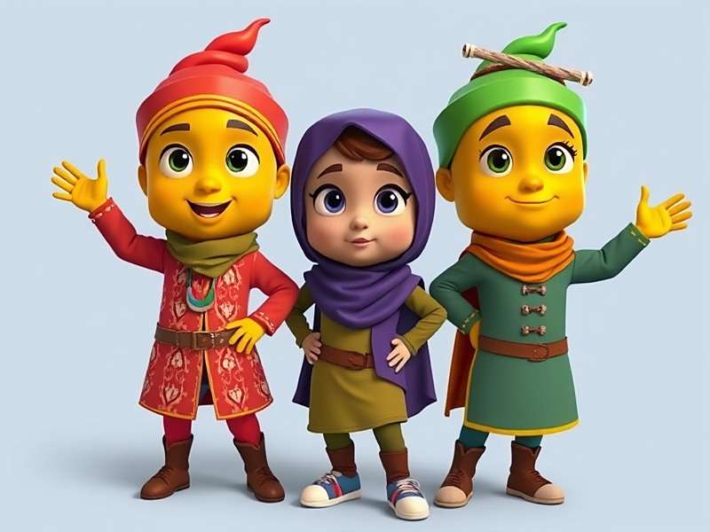 Regional Outfits in Pepper Dash Hero Pepper in different regional outfits from across India, showcasing cultural diversity in Pepper Dash Hero